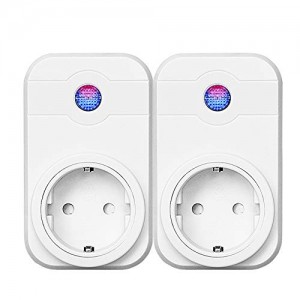 Presa Intelligente WiFi, Presa Smart Socket, Presa Multipla WiF Compatibile con Smartphone iOS Android App，Amazon Smart Plug EU, Prese smart Temporizzata Wireless Accesso Remoto - 2pack