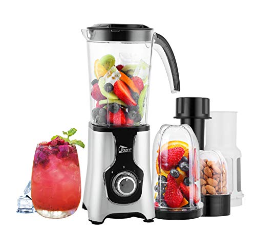 Mini Frullatore Smoothie, Uten 4-in-1 Blender Juicer con 2 Bottiglia Portatile Funzione Pulse, 22.000 Giri/Minuto, 220W, Senza BPA