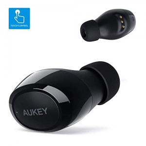AUKEY Auricolari Wireless Portabile, Cuffie Bluetooth Stereo IPX5 Impermeabili, Touch Control e Riduzione Automatica dei Rumori Esterni per iPhone, Samsung, Huawei, e Xiaomi
